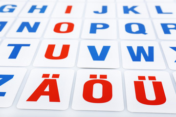 Learning alphabet letters close-up