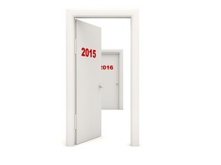 Door with 2015 New Year sign