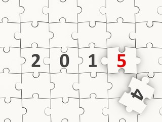 2015 New year symbol on puzzle
