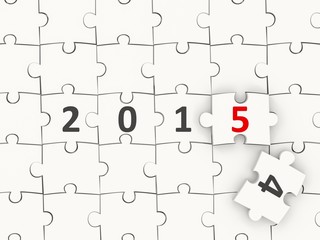 Fototapeta premium 2015 New year symbol on puzzle