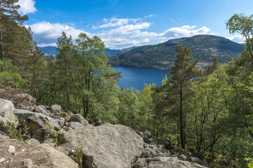 Naklejka na ściany i meble Beautiful Norway scenery near Pulpit Rock
