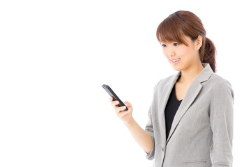 Naklejka premium asian businesswoman on white background
