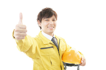 笑顔の労働者
