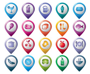 Food and Drinks Pointer Icons