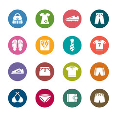 Clothing and Accessories Color Icons
