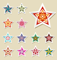 Vector stickers Star vintage