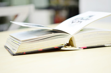 close-up of some books in the library