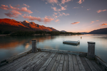 View from Glenorchy Jetty, Glenorchy during dusk