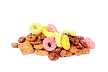 Dried breakfast isolated on a white background