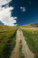 Walking track to the top of Mount John near Lake Tekapo