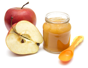 Apples puree in jar