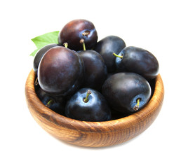 Fresh purple plums