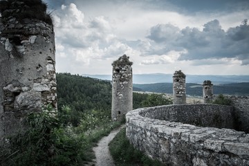 Walls of Spis Castle in Slovakia