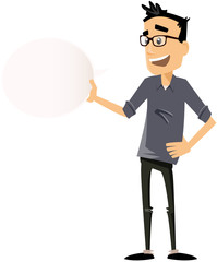 homme moderne avec bulle