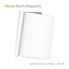 Vector blank page of magazine on white background.