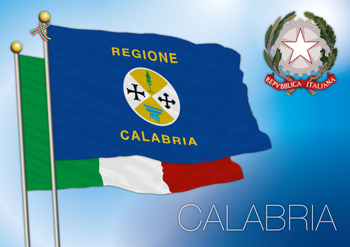 calabria regional flag, italy