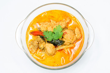 curry chicken with bamboo shoots, thai food.