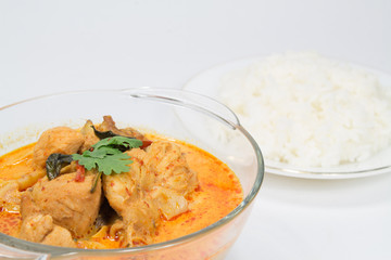 curry chicken with bamboo shoots, thai food.