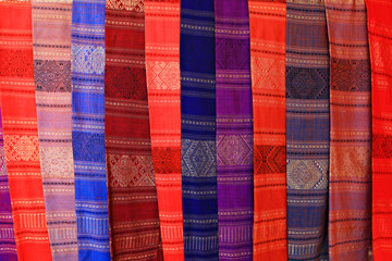 Thai silk close-up. Scarf background