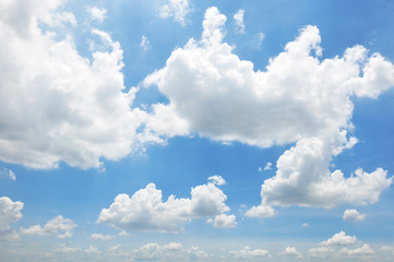 blue sky with clouds closeup