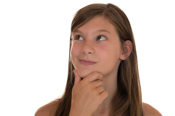 Fototapeta premium Junges Mädchen beim Denken