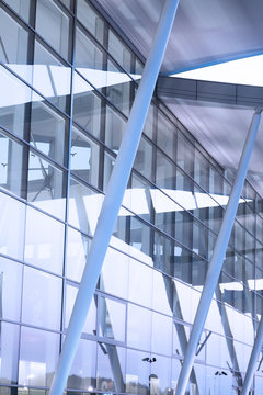 Modern Wroclaw airport terminal in Poland