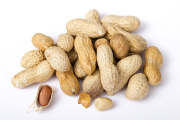 peanuts on a white background