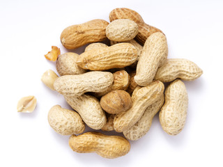 peanuts on a white background