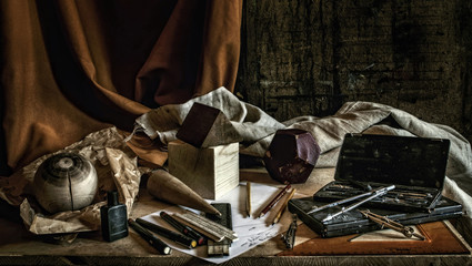 Work table of a drawing