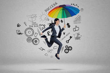 Business agent running for chasing her aim