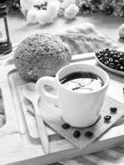 Back and white coffee