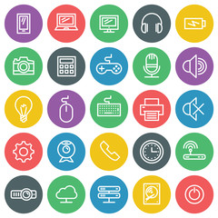 Vector icons set. For web site design and mobile apps.