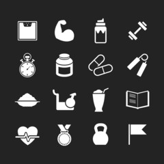 Set icons of fitness