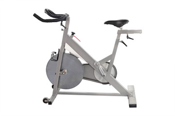 exercise bicycle under the white background