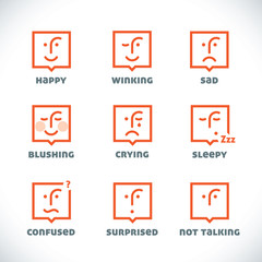 Vector Smiles Icons, Illustration, Sign, Symbol, Button