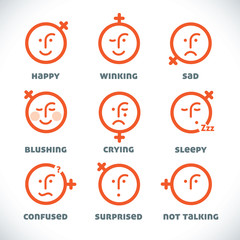 Vector Smiles Icons, Illustration, Sign, Symbol, Button