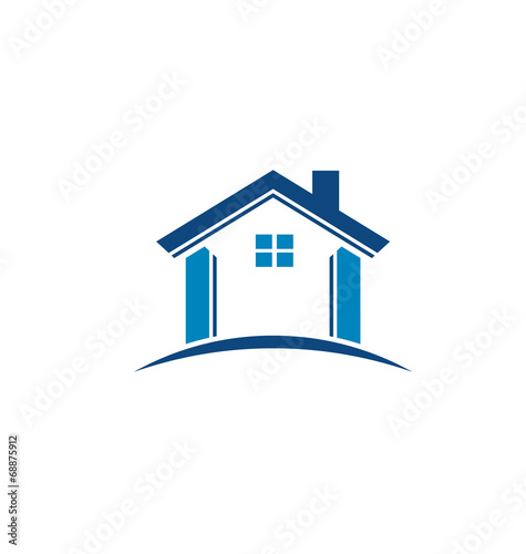 "Blue house image. Vector icon" Stock image and royalty-free vector