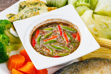 Spicy shrimp paste dip sauce