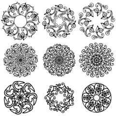 Векторный набор, черный,круг