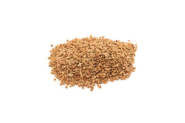 Buckwheat handful isolated on white background