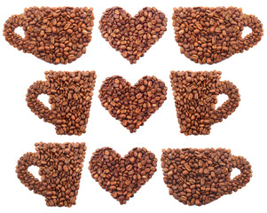 Set of coffee grains. Healthy and tasty food