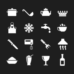 Obraz premium Set icons of cooking and kitchen