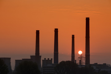 Sunrise scenic of power plant