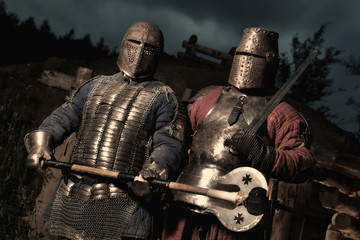 Squad of two medieval knights