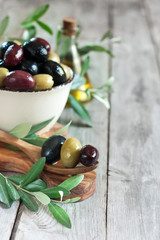 Mixed olives background