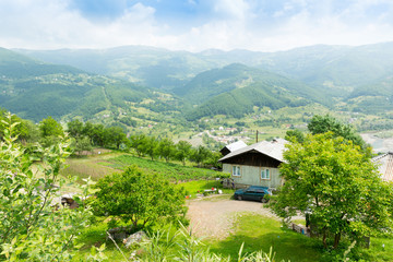 Plakat Village in mountains