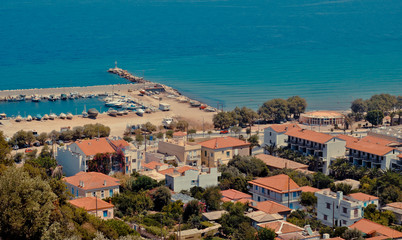 Karlovasi coast and marina, Samos, Greece.