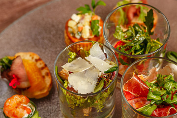 Restaurant food canapes appetizers