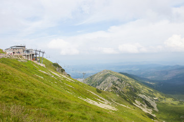 Cableway station in the mountains