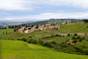 Obraz premium The landscape around the city of Monticello, Tuscany, Italy